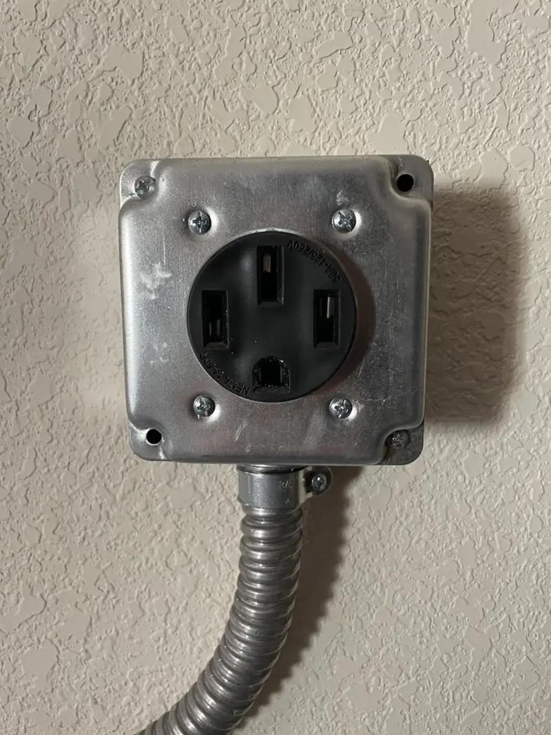NEMA 14-50 outlet installed for Electrical Panel Upgrade in Ione